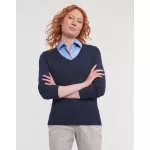 Ladies-V-Neck-Knitted-Pullover