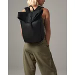 Matte-PU-Rolltop-Backpack