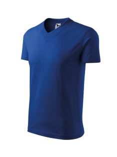 V-neck póló unisex királykék M