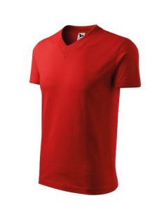 V-neck póló unisex piros XL