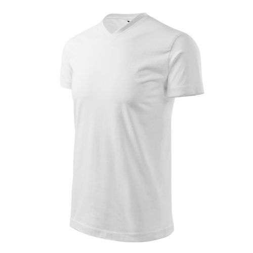 Heavy V-neck póló unisex fehér 2XL