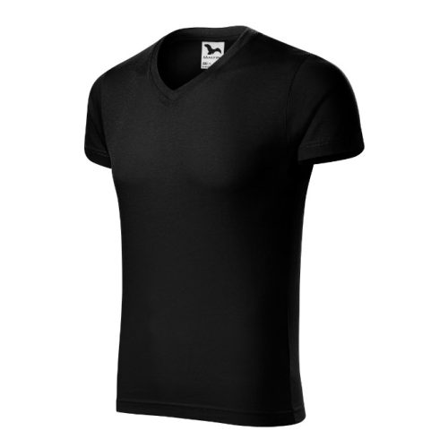 Slim Fit V-neck póló férfi fekete 2XL