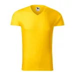 Slim Fit V-neck póló férfi sárga M