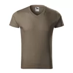 Slim Fit V-neck póló férfi army M