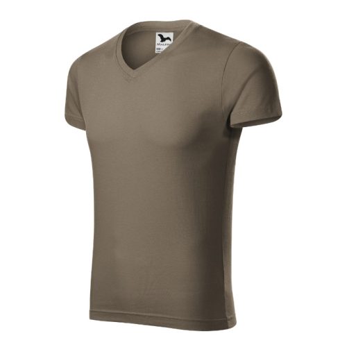 Slim Fit V-neck póló férfi army 2XL