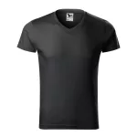 Slim Fit V-neck póló férfi ébenszürke L