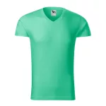 Slim Fit V-neck póló férfi menta L