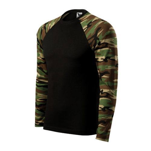 Camouflage LS póló unisex barna terepszín M