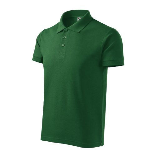 Cotton Heavy galléros póló férfi üvegzöld S