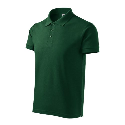 Cotton Heavy galléros póló férfi dark green 3XL