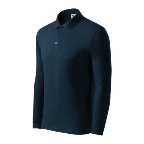 Pique Polo LS galléros póló férfi tengerészkék 2XL