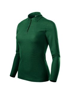 Pique Polo LS galléros póló női dark green XS