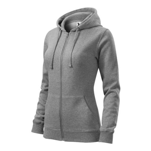 Trendy Zipper felső női sötétszürke melírozott 2XL