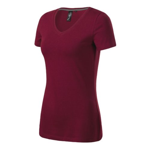 Action V-neck póló női garnet S