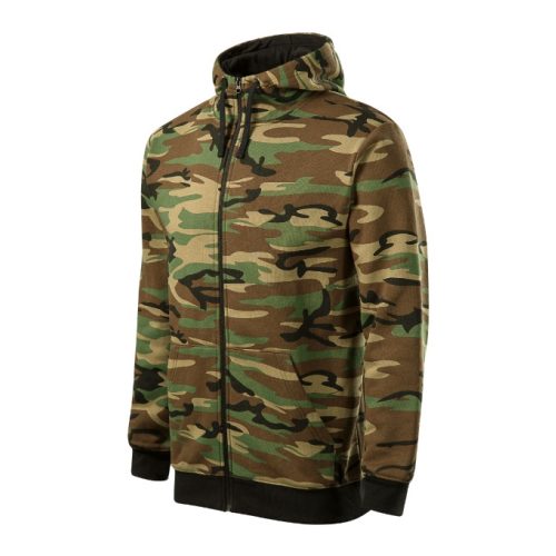 Camo Zipper felső férfi barna terepszín 2XL