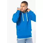 KA446 MEN'S CONTRAST HOODED SWEATSHIRT, S