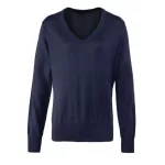PR696 WOMEN'S KNITTED V-NECK SWEATER, M