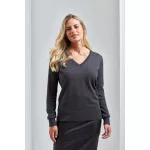 PR696 WOMEN'S KNITTED V-NECK SWEATER, M