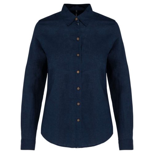 KA589-LADIES-LONG-SLEEVE-LINEN-AND-COTTON-SHIRT