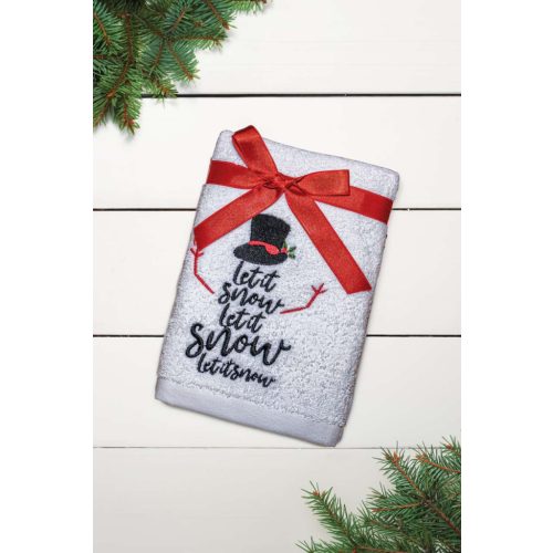 OLXMAS12-OLIMA-CHRISTMAS-TOWEL-LET-IT-SNOW-SNOWMAN