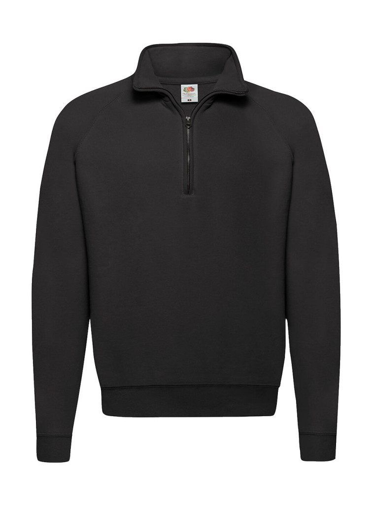 Classic Zip Neck Sweat, kopott fekete, L-es méret