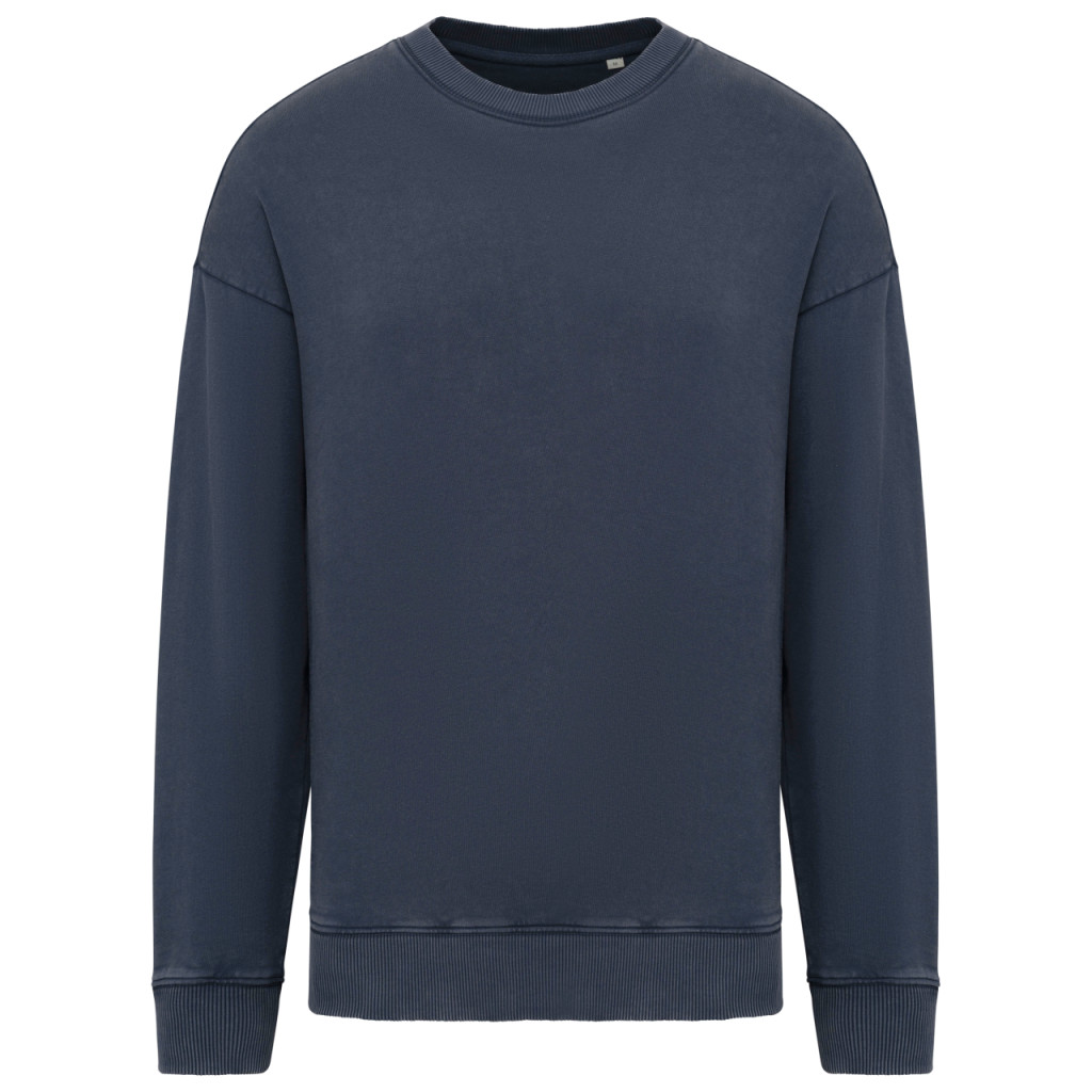 NS447 UNISZEX MOSOTT HATÁSÚ OVERSIZED KÖRNYAKAS PULÓVER